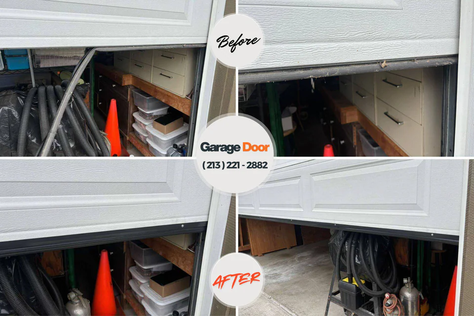 Before and after: garage door repair Dickson, OK